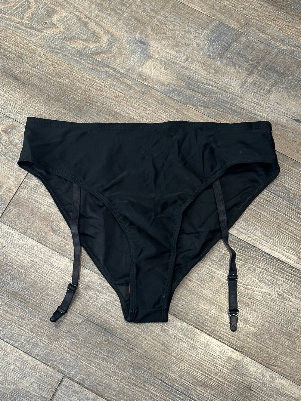 Black Panty with Garters Large/XLarge NWOT